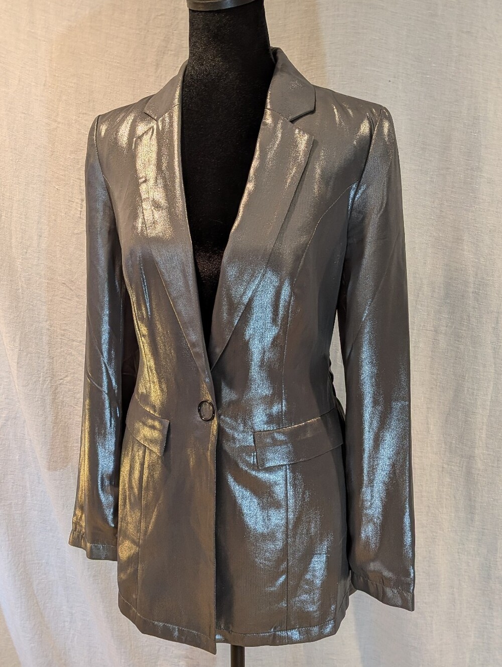 Maeve x Anthropologie Zada Metallic Blazer With Belt Size 0